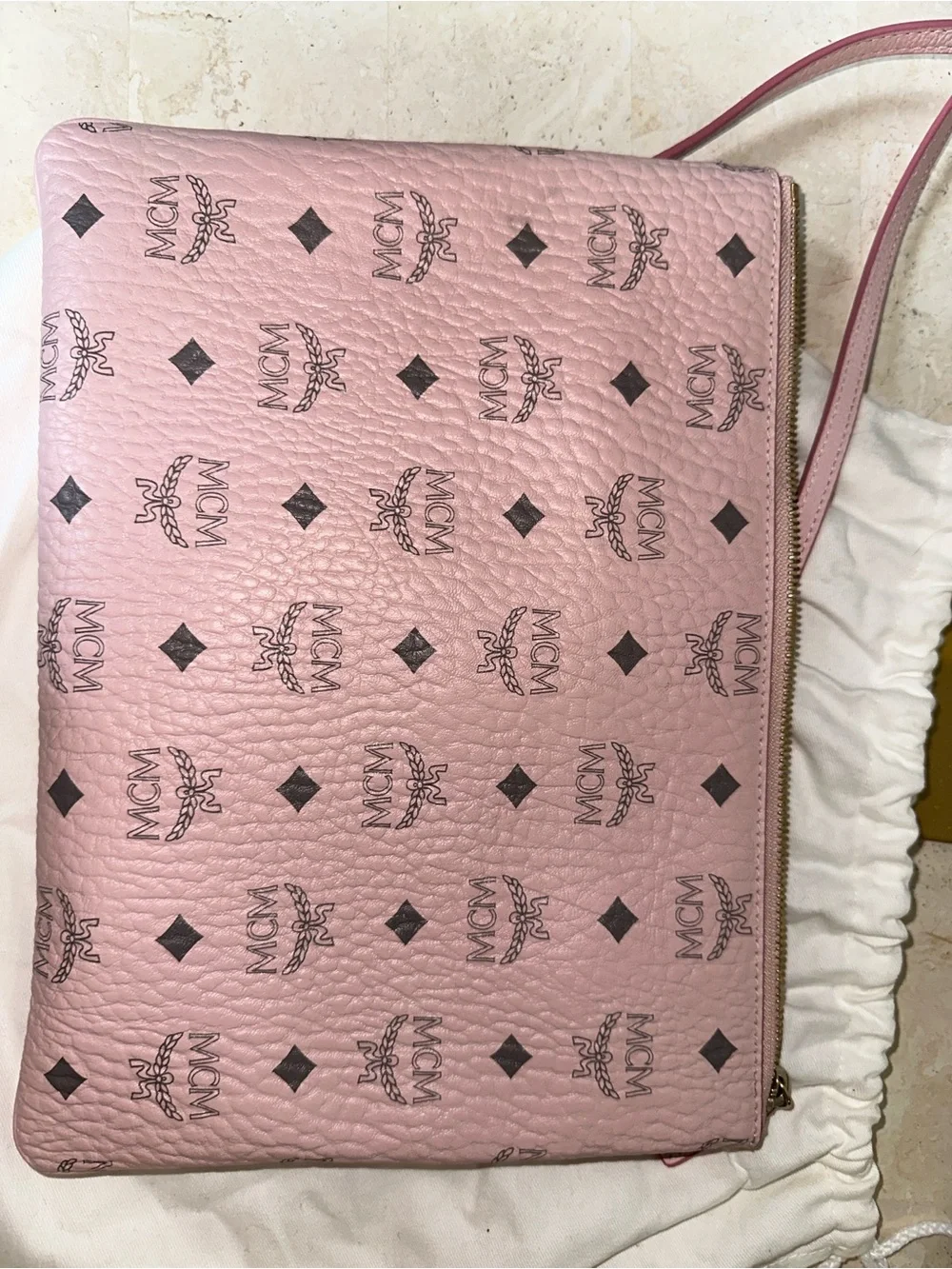 MCM Pink Logo-Print Crossbody Bag - Picture 13 of 13